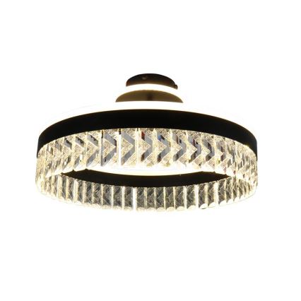 LED Ściemnialna kryształ Żyrandol natynkowy LED/75W/230V 3000-6500K czarne + Pilot zdalnego sterowania