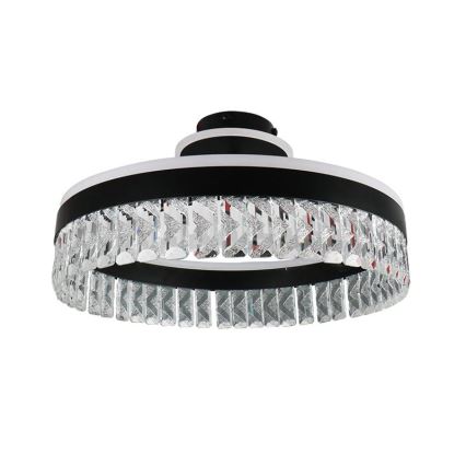 LED Ściemnialna kryształ Żyrandol natynkowy LED/75W/230V 3000-6500K czarne + Pilot zdalnego sterowania