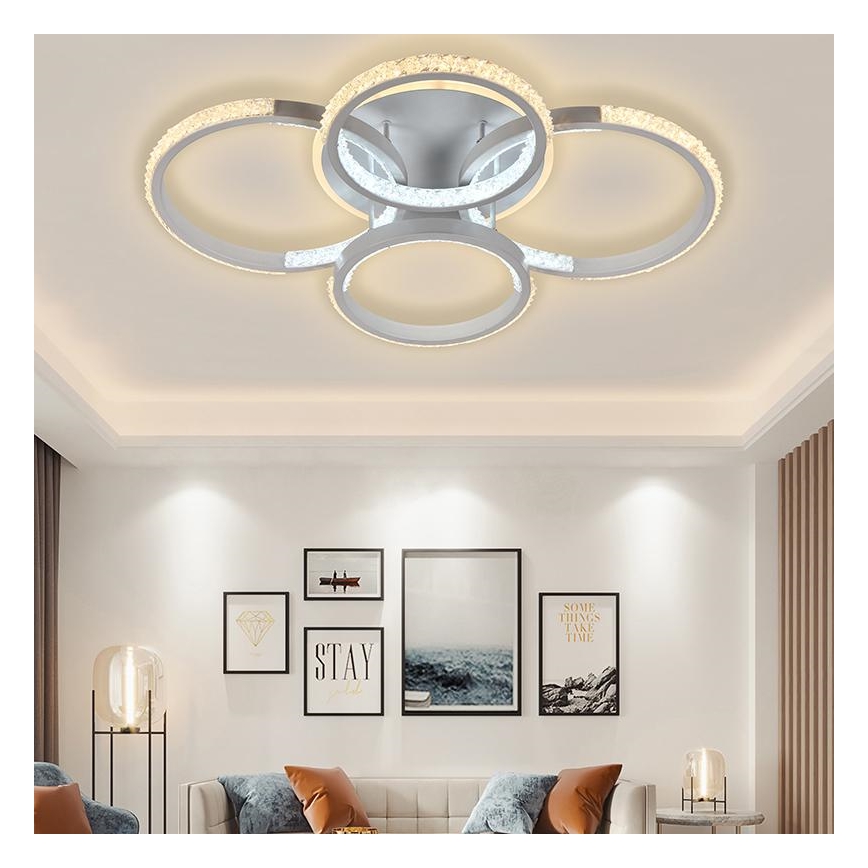 LED Stmívatelný přisazený lustr LED/80W/230V 3000-6500K + dálkový ovladač