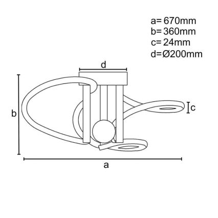 LED Ściemnialny żyrandol natynkowy LED/80W/230V 3000-6500K + pilot zdalnego sterowania