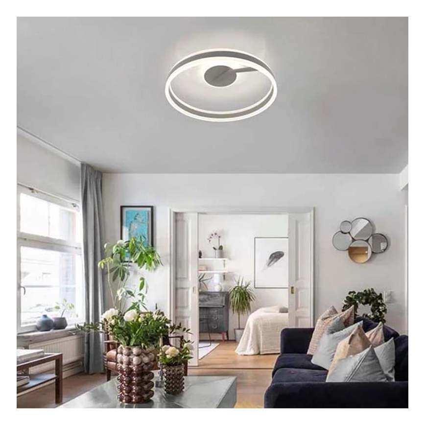 LED Ściemnialny żyrandol natynkowy LED/86W/230V 3000-6500K biały + pilot zdalnego sterowania