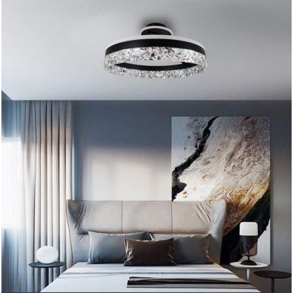 LED Ściemnialny żyrandol natynkowy LED/86W/230V 3000-6500K czarny + pilot zdalnego sterowania