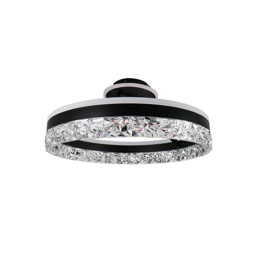 LED Ściemnialny żyrandol natynkowy LED/86W/230V 3000-6500K czarny + pilot zdalnego sterowania