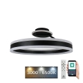 LED Ściemnialny żyrandol natynkowy LED/86W/230V 3000-6500K czarny + pilot zdalnego sterowania