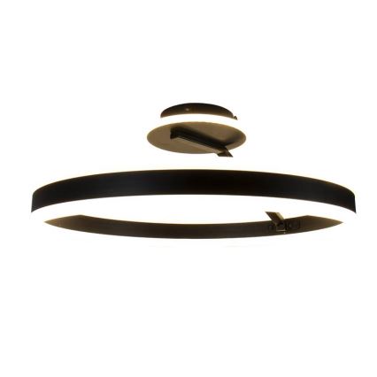 LED Ściemnialny żyrandol natynkowy LED/86W/230V 3000-6500K czarny + pilot zdalnego sterowania