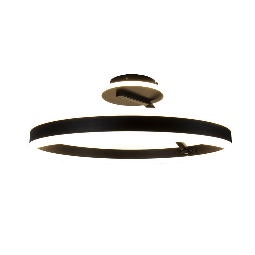 LED Ściemnialny żyrandol natynkowy LED/86W/230V 3000-6500K czarny + pilot zdalnego sterowania