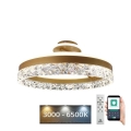 LED Ściemnialny żyrandol natynkowy LED/86W/230V 3000-6500K złoty + pilot zdalnego sterowania