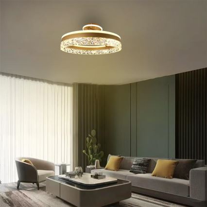 LED Ściemnialny żyrandol natynkowy LED/86W/230V 3000-6500K złoty + pilot zdalnego sterowania