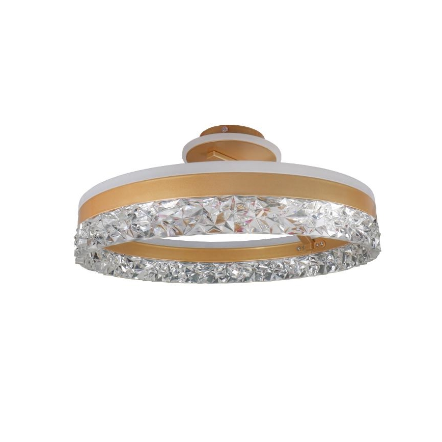 LED Ściemnialny żyrandol natynkowy LED/86W/230V 3000-6500K złoty + pilot zdalnego sterowania