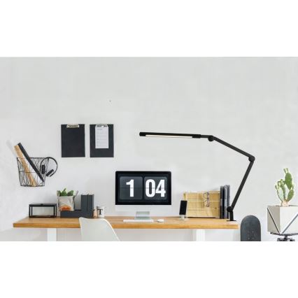LED ściemniana dotykowa elastyczna lampka biurkowa z klipsem LED/12W/230V 3000/4000/6000K czarna