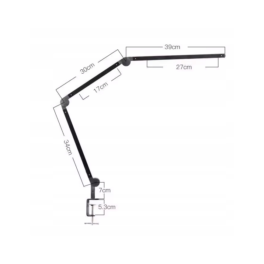 LED ściemniana dotykowa elastyczna lampka biurkowa z klipsem LED/12W/230V 3000/4000/6000K czarna