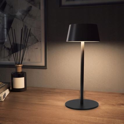 LED Ściemniana dotykowa lampa solarna LED/3W/5V USB 1800 mAh IP44 czarna