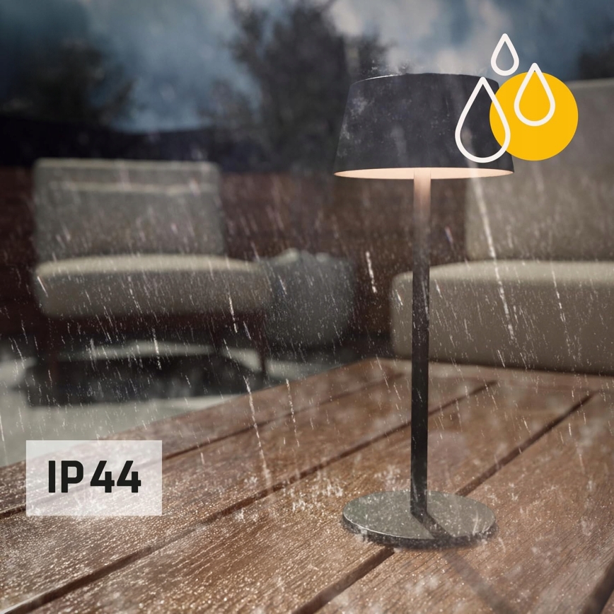 LED Ściemniana dotykowa lampa solarna LED/3W/5V USB 1800 mAh IP44 czarna