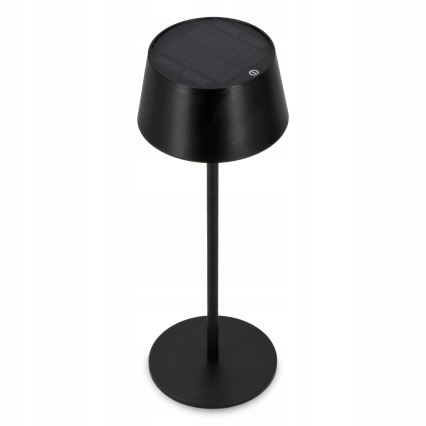 LED Ściemniana dotykowa lampa solarna LED/3W/5V USB 1800 mAh IP44 czarna