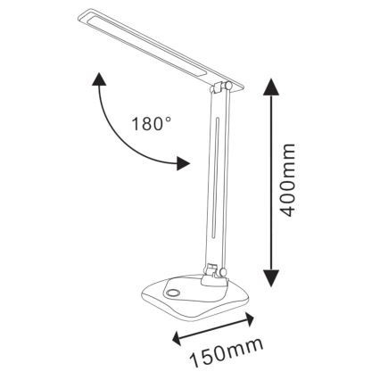 LED Ściemniana dotykowa lampa stołowa TOLEDO LED/8W/230V czarna