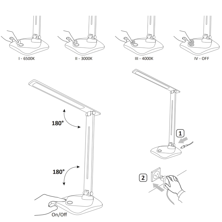 LED Ściemniana dotykowa lampa stołowa TOLEDO LED/8W/230V czarna