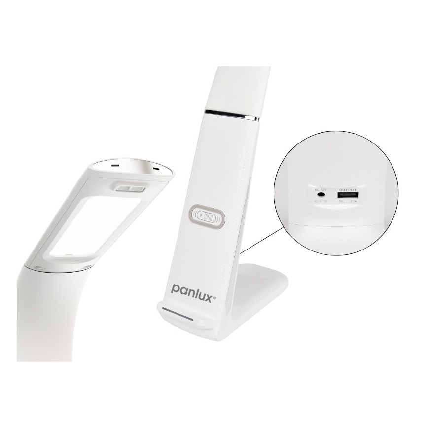 Ściemniana lampa biurkowa LED z bezprzewodowym ładowaniem i czujnikiem ruchu LORD EVO LED/8W/230V 3000K/4500K/6000K biała