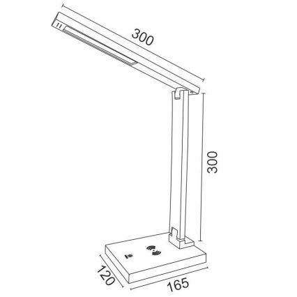 LED Ściemniana lampa dotykowa z ładowaniem bezprzewodowym LISA LED/5W/230V + USB