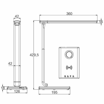 LED Ściemniana lampa dotykowa z ładowaniem bezprzewodowym MEGGIE LED/8W/230V + USB