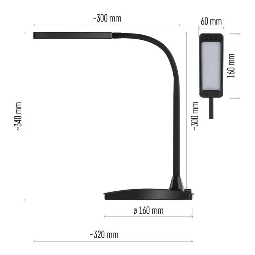 LED Ściemniana lampa stołowa EDDY LED/6W/230V 3000/4500/6800K czarna