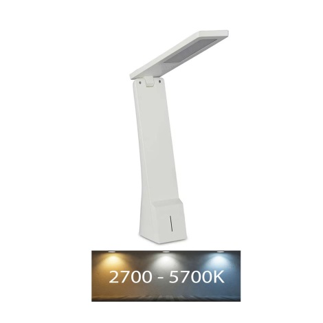 LED Ściemniana lampa stołowa USB LED/4W/5V 1200 mAh 2700K-5700K biała/srebrna