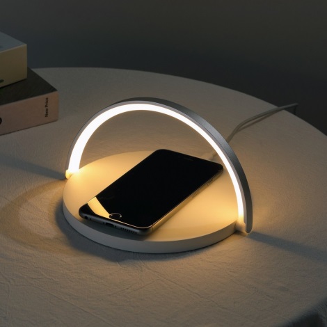 LED Ściemniana lampa stołowa z bezprzewodowym ładowaniem LED/10W/230V