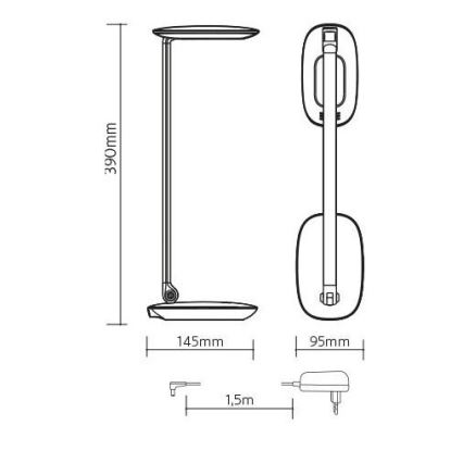 LED Ściemniana lampa stołowa z USB MOANA LED/6W/230V różowa