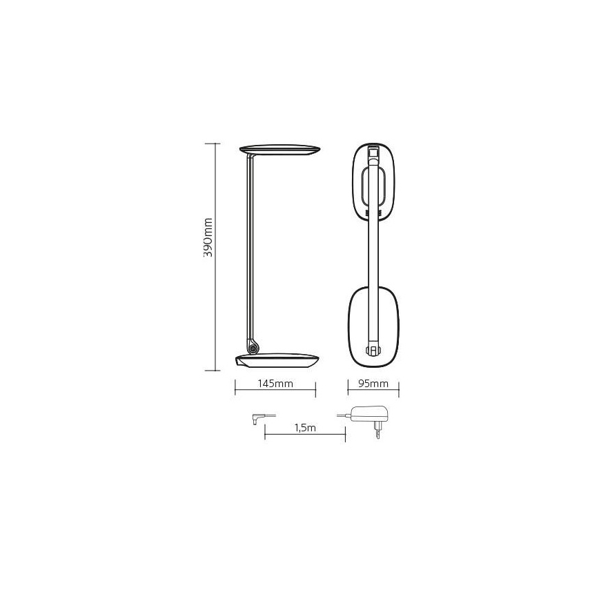 LED Ściemniana lampa stołowa z USB MOANA LED/6W/230V różowa