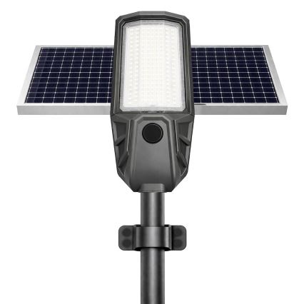 Lampa uliczna LED z regulacją jasności, czujnikiem i panelem solarnym KOBRA LED/400W/3,2V 24000 mAh IP65 antracyt + pilot zdalnego sterowania