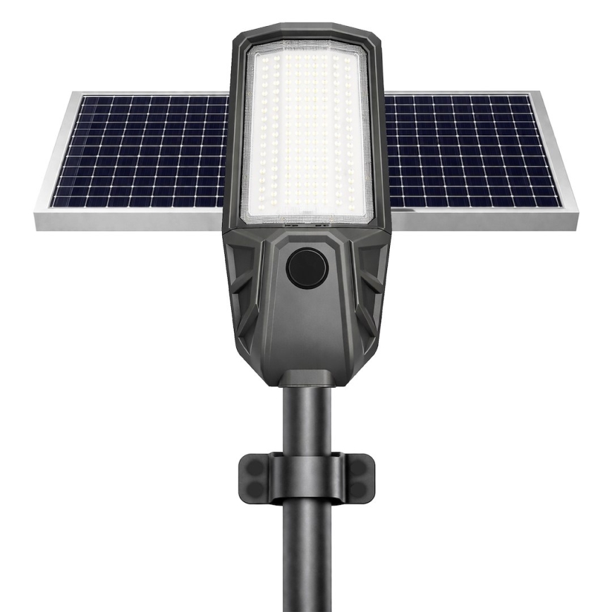Lampa uliczna LED z regulacją jasności, czujnikiem i panelem solarnym KOBRA LED/400W/3,2V 24000 mAh IP65 antracyt + pilot zdalnego sterowania
