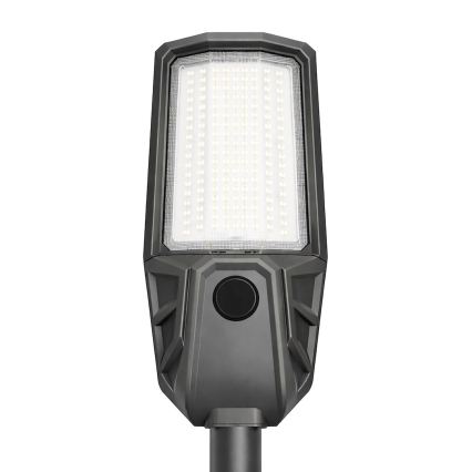 Lampa uliczna LED z regulacją jasności, czujnikiem i panelem solarnym KOBRA LED/400W/3,2V 24000 mAh IP65 antracyt + pilot zdalnego sterowania
