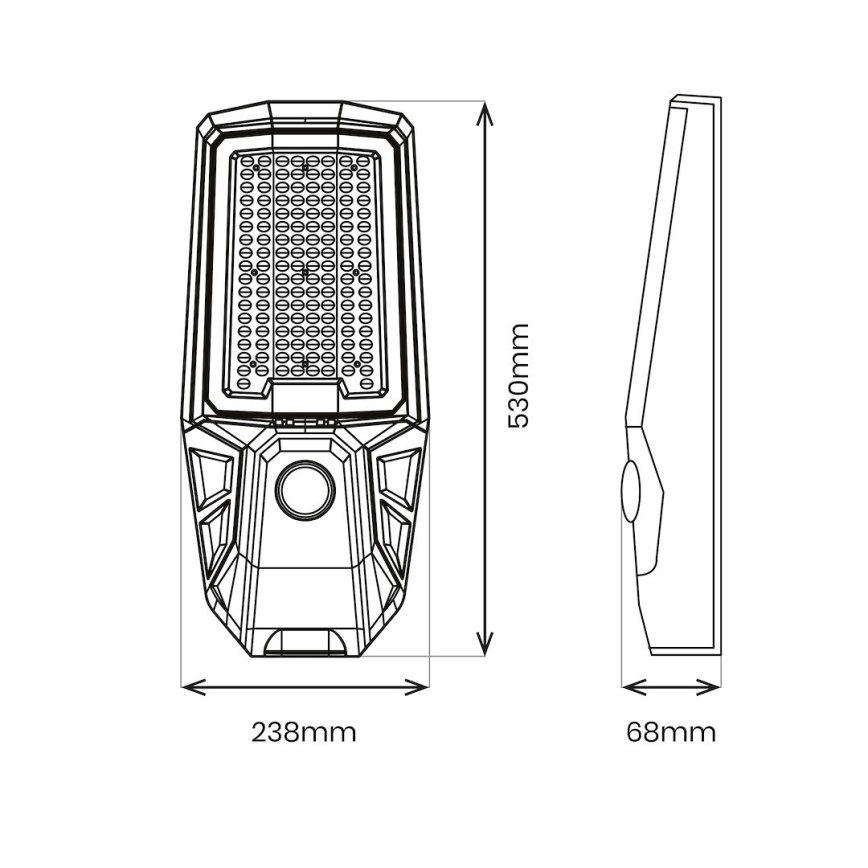 Lampa uliczna LED z regulacją jasności, czujnikiem i panelem solarnym KOBRA LED/400W/3,2V 24000 mAh IP65 antracyt + pilot zdalnego sterowania