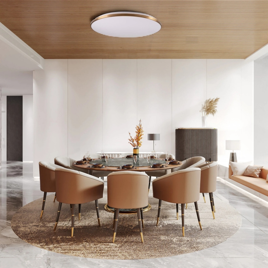 Ściemnialna lampa sufitowa LED KERN LED/80W/230V 3000/4000/6000K śr. 80 cm złota + pilot zdalnego sterowania