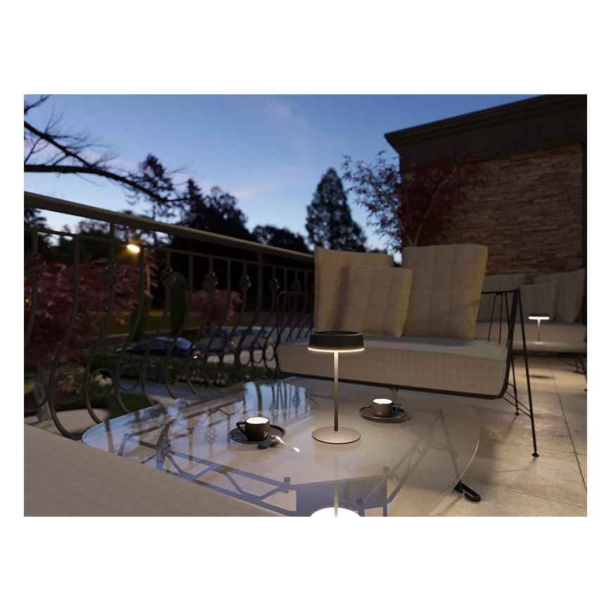 LED ściemnialna solarna ładowalna lampa stołowa VIVIEN LED/3W/5V 2700K 1600 mAh IP54 czarna