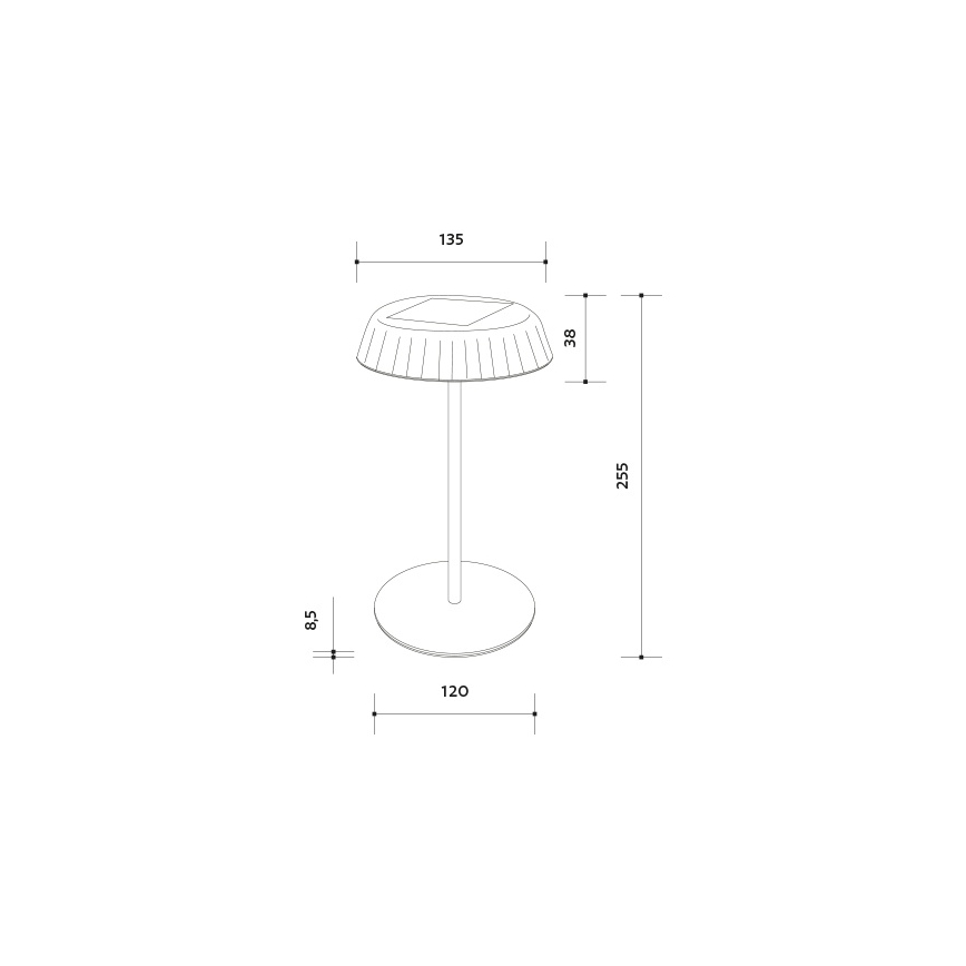 LED ściemnialna solarna ładowalna lampa stołowa VIVIEN LED/3W/5V 2700K 1600 mAh IP54 czarna