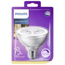 LED Ściemniana żarówka Philips E27/9,5W/230V 2700K