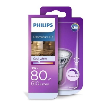 LED Ściemniana żarówka Philips GU10/7W/230V 4000K