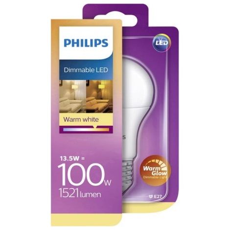 LED Ściemniana żarówka Philips Warm Glow E27/13,5W/230V 2200-2700K