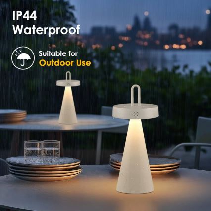 LED ściemnialna zewnętrzna ładowalna dotykowa lampa stołowa HALO LED/1,5W/3,7V 3000 mAh IP44 szara