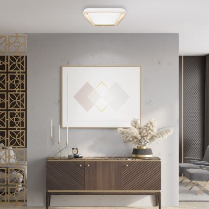 LED Regulowane oświetlenie sufitowe QUADRO LED/38W/230V 3000-6000K białe/złote + pilot do zdalnego sterowania