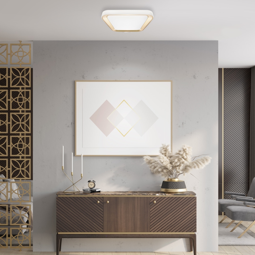LED Regulowane oświetlenie sufitowe QUADRO LED/38W/230V 3000-6000K białe/złote + pilot do zdalnego sterowania