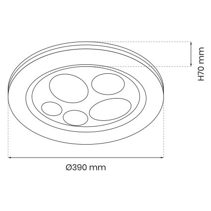 LED Ściemniane światło sufitowe BUBBLES LED/48W/230V + RC