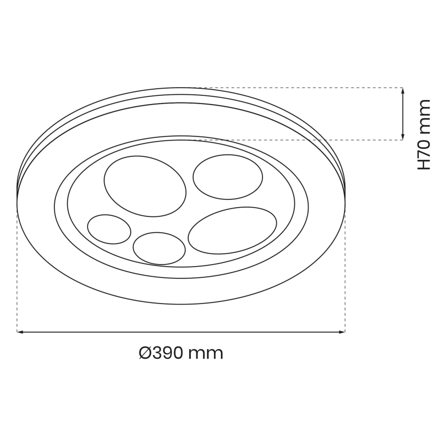 LED Ściemniane światło sufitowe BUBBLES LED/48W/230V + RC