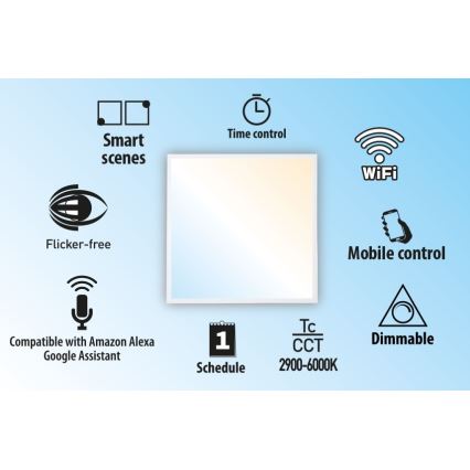 LED Ściemniany panel wpuszczany LIBRA LED/40W/230V 2900-6000K Wi-Fi Tuya