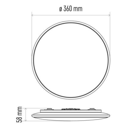 LED Ściemniany plafon LED/24W/230V okrągły + pilot  2700K-6500K