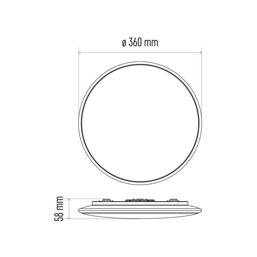 LED Ściemniany plafon LED/24W/230V okrągły + pilot  2700K-6500K