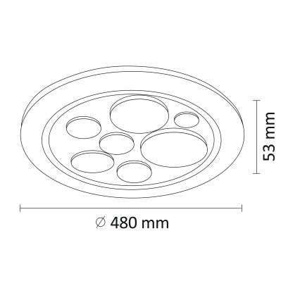 LED Ściemniany plafon PLANET LED/72W/230V d. 48 cm 3000-6500K + pilot