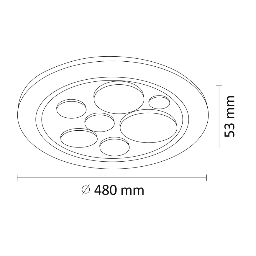 LED Ściemniany plafon PLANET LED/72W/230V d. 48 cm 3000-6500K + pilot