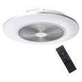LED Ściemniany plafon z wentylatorem ARIA LED/38W/230V srebrny+pilot