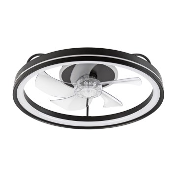 LED Ściemniany plafon z wentylatorem FARGO LED/37W/230V czarny + pilot zdalnego sterowania